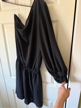 Black Long Sleeve Mini Dress